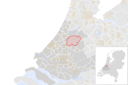 Locatie van de gemeente Alphen aan den Rijn (gemeentegrenzen CBS 2016)