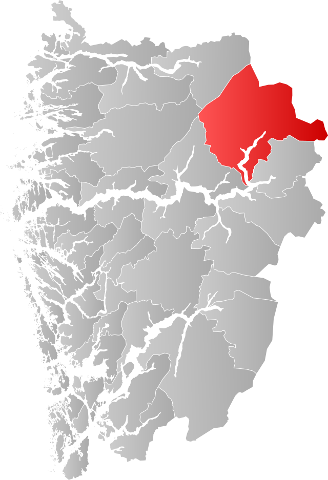 Lage der Kommune in der Provinz Vestland