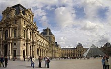 Louvre Palace in Paris served as an inspiration for the Federal Triangle complex. Napoleon Apt Louvre Paris 2008oct08.jpg