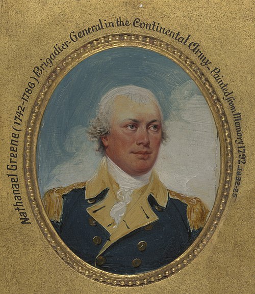 Nathanael Greene, commander in the Southern Campaign of the Revolutionary War and namesake of Greene County.