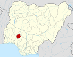 Map of Nigeria highlighting Ekiti State