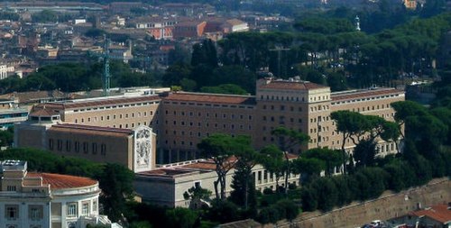 View of the Janiculum campus of the North American College from the cupola of Saint Peter's Basilica in Vatican City