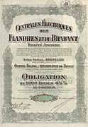 Obligation des Centrales Électriques des Flandres et du Brabant.