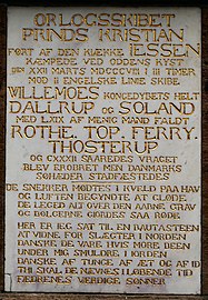 Close-up of the plaque on the memorial in Odden churchyard