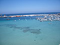 Pemandangan Selat Otranto dari Pelabuhan Otranto, Itali.