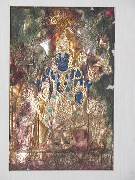 File:Painted Brass repousse Tirupati Balaji.jpg