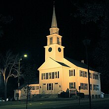 Paxton center church at night Paxton Church Night.jpg