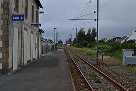 Photographie d'une gare fermée, côté rail.