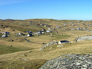 The villages of Kneep and Valtos, in Uig. These lands were once held by the Macaulays of Uig. Photo of Kneep and Valtos on Lewis.jpg