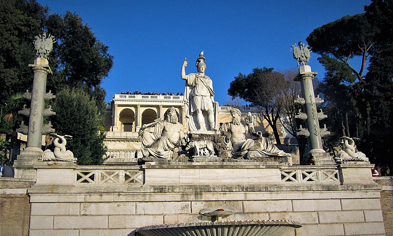 File:Piazza del Popolo, het beeld van de godin Roma. (Rome).jpg