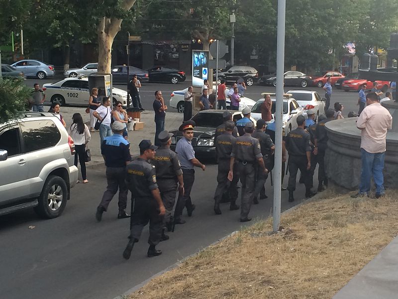 Armenian police in the capital Yerevan.