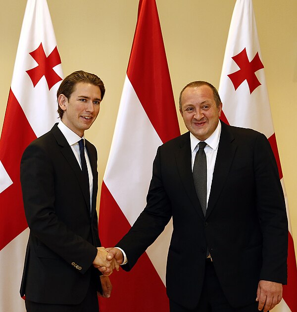 Margvelashvili with Austrian Foreign Minister Sebastian Kurz in Tbilisi, 10 September 2014