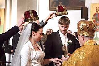 <span class="mw-page-title-main">Marriage in the Eastern Orthodox Church</span> Sacrament in the Eastern Orthodox Church in which a marriage is blessed