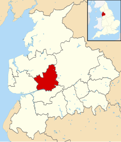 Shown within Lancashire and England