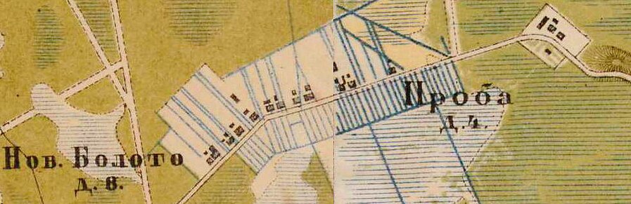 План деревни Проба. 1885 год.