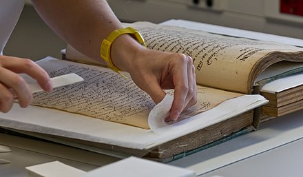 Book conservation techniques.