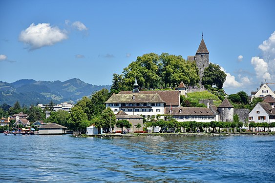 Lindenhof hill in Rapperswil, a glacial moraine on Zürichsee lake shore in Switzerland