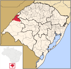 Localização de São Borja no Rio Grande do Sul