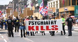 Scientology-Demonstration gegen Psychiatrie,gewissen,bedürfnisse,prinzip,gruppe,krankheit,selbstvertrauen,burnout syndrom,