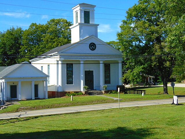 The town center for Scotland, Connecticut, an example of one of the small towns in the Quiet Corner.