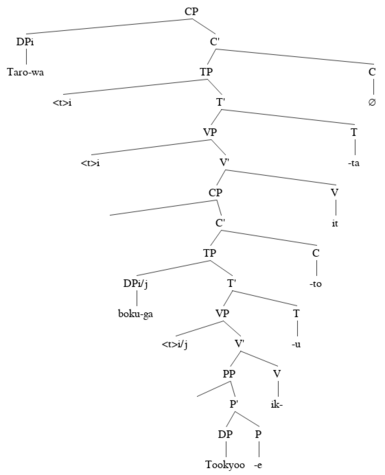 Phrase structure representation of (1) Sentence (1).png