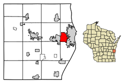 Location of Kohler in Sheboygan County, Wisconsin.