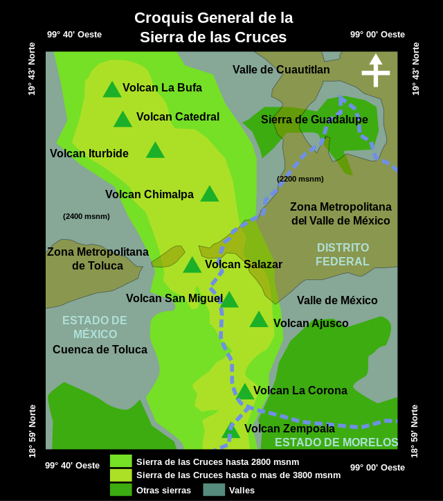 Sierra de las Cruces - Wikipedia, la enciclopedia libre.
