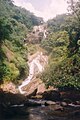 View of all cascades of Siruvani falls above the bathing area