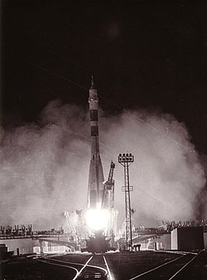 Sojuz 40:n laukaisu Baikonurista.