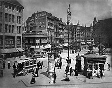 Sinalco advertising on wall of a building in Berlin, 1909 Spittelmarkt, Berlin, 1909.jpg