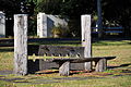 Replica Stocks on the north end of the village green, Westbury, Tasmania, Australia