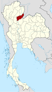 Map of Thailand with the province of Uttaradit highlighted