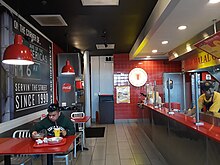 Interior of a franchise in Springfield, Virginia, in June 2018 The Halal Guys at Springfield Plaza, interior.jpg