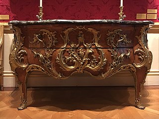 Antoine Gaudreau – This highly-important commode, with gilt-bronze mounts by Jacques Caffieri, was delivered in April 1739 for King Louis XV's Bedchamber at the Palace of Versailles
