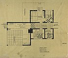 Projet pour studio avec habitation, plan. 1925. pencil and ink on paper. 32.5 × 37.5 cm. Rotterdam, The Netherlands Architecture Institute.