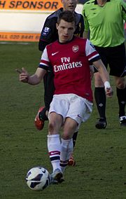 Eisfeld playing for the Arsenal U21 in 2013. Thomas Eisfeld 2013.jpg