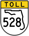 Three-digit state route with toll shield, Florida