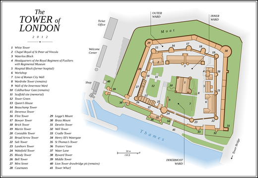 Plattegrond van de Tower of London
