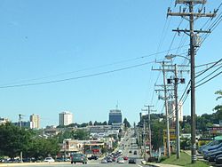 Towson skyline from the northwest on York Road