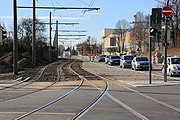 Trambahngleise im Gewerbegebiet Steinhausen