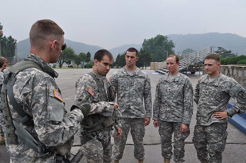 File:U.S. Army 1st Lt. Shane Barnes, a platoon leader assigned to 2nd Battalion, 2nd Combat Aviation Brigade, gives a safety brief to cadets participating in the cadet troop leadership training program with 1st 130808-A-WG463-015.jpg