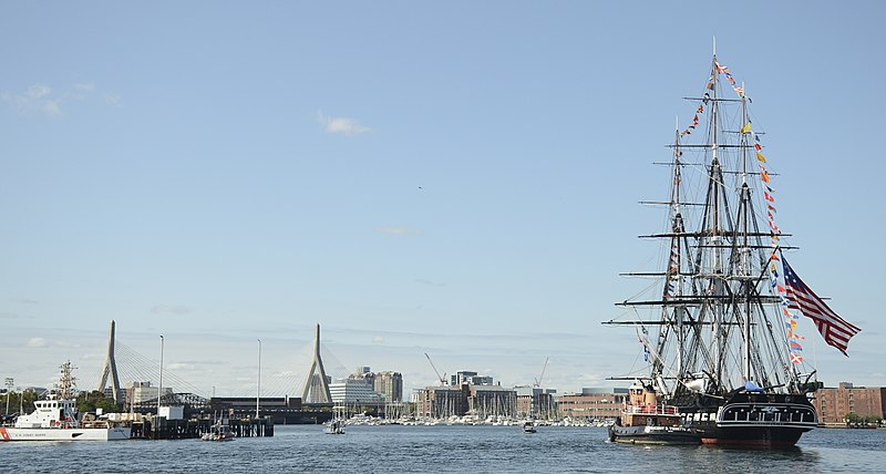 File:USS Constitution is tugged through Boston Harbor. (44838553332).jpg