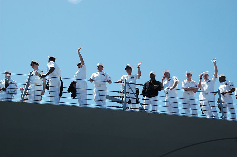 File:US Navy 060502-N-5330L-305 Crew members aboard the guided-missile destroyer USS Winston Churchill (DDG 81) wave as the ship is moored in Naval Station Norfolk.jpg