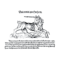 Unicornis in De Animalibus, libro anno 1545 edito.