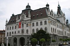 The main building of the University of Ljubljana, formerly the Carniolan State Mansion