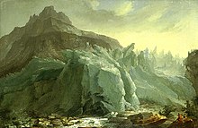 The Grindelwald Glacier in Switzerland, 1774 painting by Caspar Wolf. Unterer Grindelwaldgletscher.jpg