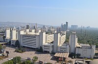 Vashi at Navi Mumbai which served as a model for Anand Vihar station Vashi railway station aerial view, 2016.JPG