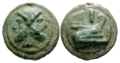 As grave (environ 240-225 av. J.-C.) Janus aux deux visages et proue de galère