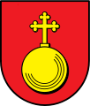 Untergruppenbach – In Rot ein goldener Reichsapfel mit Kleeblattkreuz