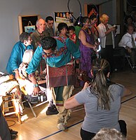 Performance art by Wayne Gaussoin (Picuris Peublo), Museum of Contemporary Native Art, Santa Fe, NM, 2009